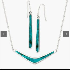 Boomerang Necklace & Earrings Turquoise and Sterling Silver New Set